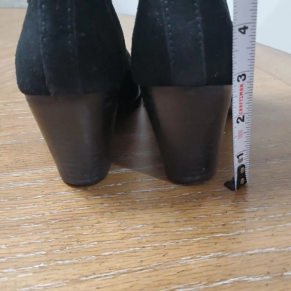 Ralph Lauren Macie Black Suede Ankle Bootie Sz 7.5B